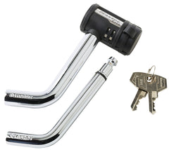 Master Lock Receiver Lock, 1/2 in. and 5/8 in. Swivel Head Receiver Locks, Weather Resistant Automotive Receiver Lock with Keys 2866DAT