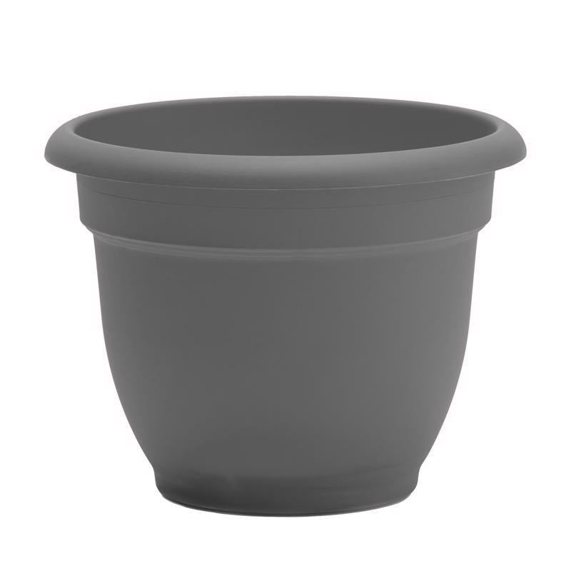 Bloem Ariana Self Watering Planter: 12" - Charcoal - Durable Resin Pot, for Indoor & Outdoor Use, Self Watering Disk Included, Gardening, 3 Gallon Capacity