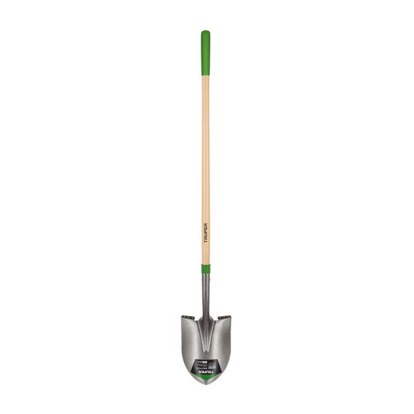 Truper 31184 Round-Point Shovel - Mid-Size Steps, 7'' Grips, 48" Handle Prl-E