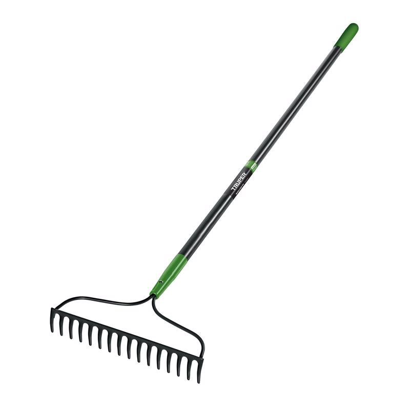 Truper 32404 Tru Tough Welded Bow Rake, 16-Teeth, Fiberglass Handle
