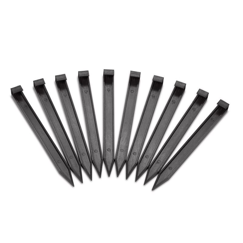 EasyFlex 10 in. Landscape Anchoring Stake Pack - 10 Ct., Black