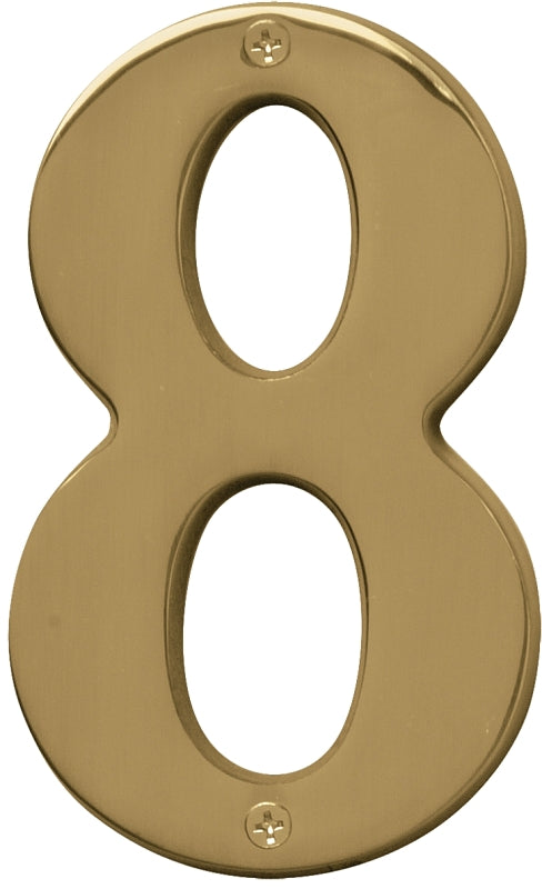 Hy-Ko Products BR-51PB/8 Prestige House Number 8 (EIGHT) 5" High, Polished Brass Finish, 1 Piece