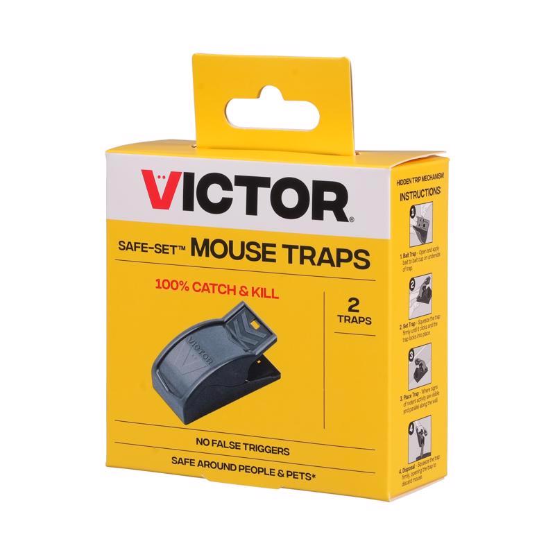 Victor M070B Easy and Safe-Set Power Kill Mouse Trap Quick and Clean Rodent Disposal - 2 Reusable Mouse Traps