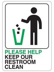 Hy-Ko D-27 Restroom Policy Sign - White