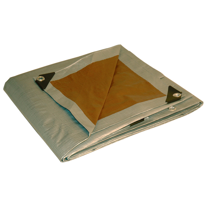 Dry Top 21020 Heavy Duty Tarp, 10x20 Feet, Silver/Brown