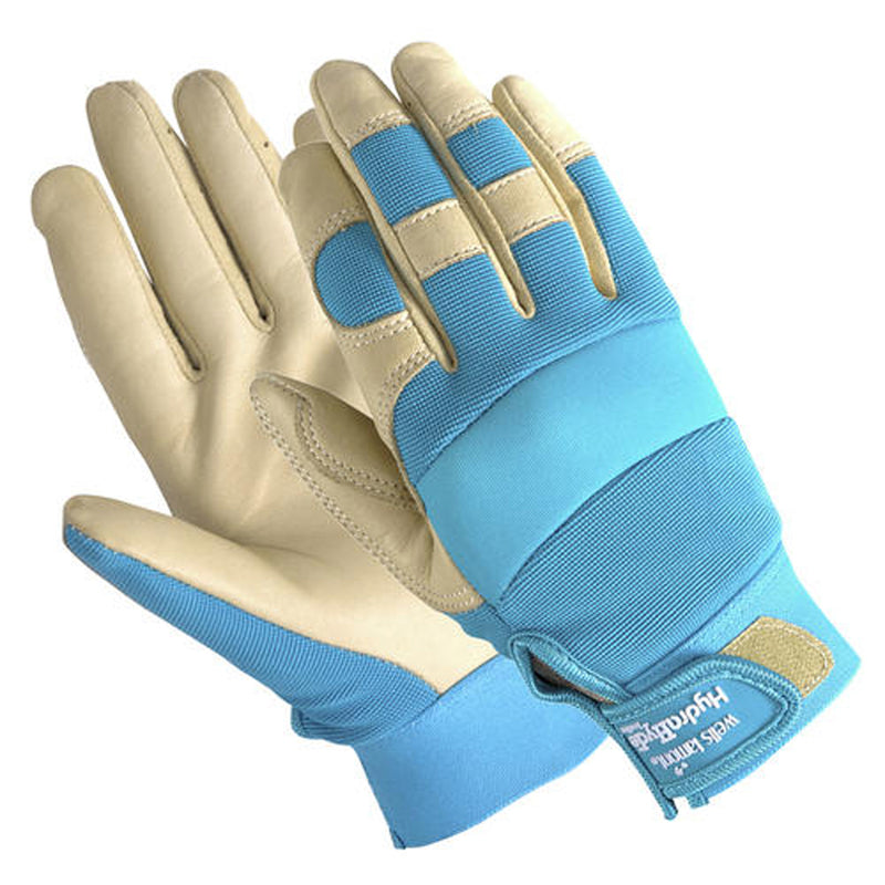 Wells Lamont Women's Hybrid Work/Gardening Gloves | Water-Resistant HydraHyde Leather | Large (3204L), Aqua