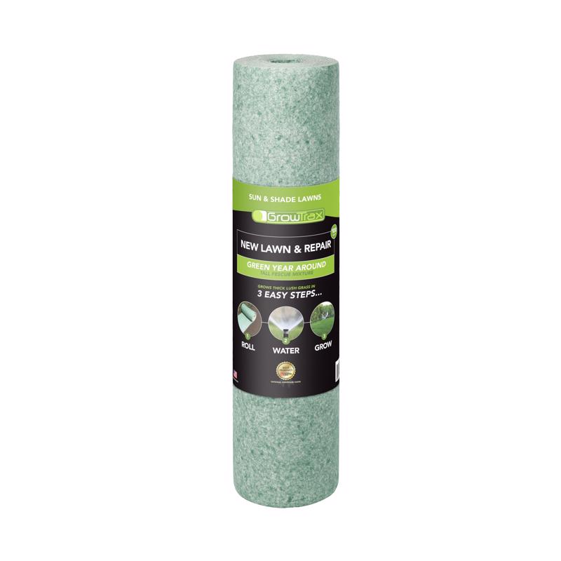 Growtrax Biodegradable Grass Seed Mat - 100 sqft Year Round Green - Grass Seed and Fertilizer for Lawns, Dog Patches & Shade - Just Roll, Water & Grow - No Fake or Artificial Grass