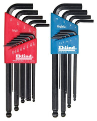 Eklind 13222 Ball-Hex L-Key allen wrench Combo- Inch / MM (2 sets 22pc), 22-piece set