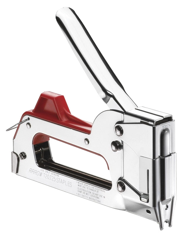 Arrow T2025 2-In-1 Staple Gun and Wire Tacker for Upholstery, Crafts and Low Voltage Wiring, Fits 3/8”, 7/16", or 9/16” Round Crown, or 5/16”, 3/8”, or 1/2" Flat Crown Staples