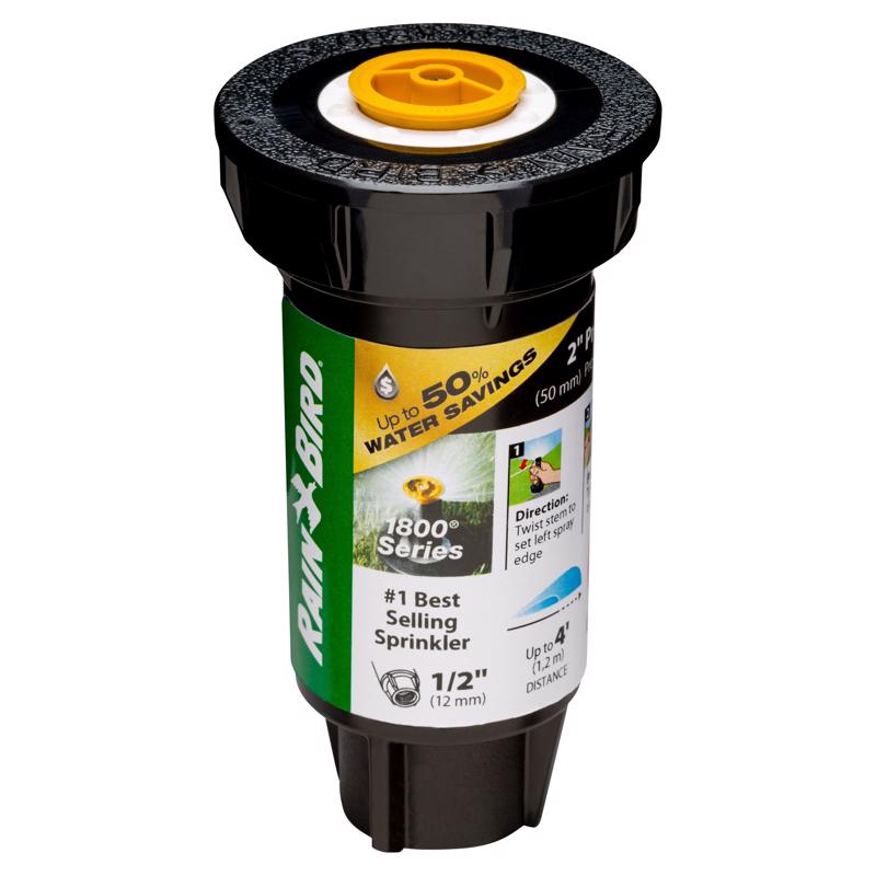 Rain Bird 1802AP4PRS Pressure Regulating (PRS) Professional Pop-Up Sprinkler MBH4PKS Drip Irrigation Micro-Bubbler on Stake, 180° Half Circle Pattern, 0-3' Spray Distance, 4-Pack, Black