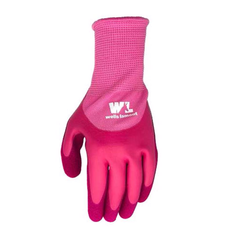 Wells Lamont Women's Gardening Gloves | Women's Grip Gloves | Foam Latex Water-Resistant Coating | Pink, Medium (607M)