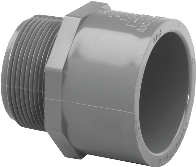 Lasco 036424 836015BC Pipe Adapter, 1-1/2 in, Slip x MIP, PVC, SCH 80 Schedule