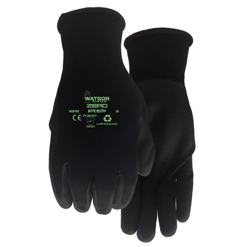 Watson Gloves Stealth Zero Biodegradable Nitrile Work Glove - Sustainable, Ergonomically Formed, Touchscreen Compatible