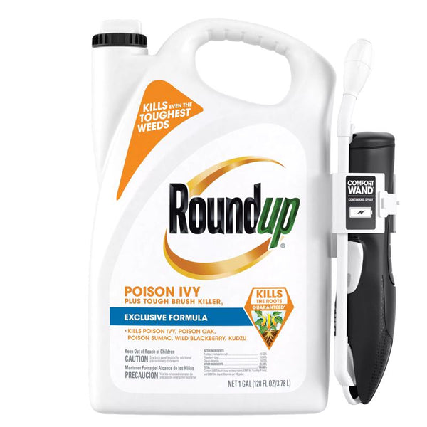 Roundup Poison Ivy Plus Tough Brush Killer₂ with Comfort Wand, Visible Results in Hours, 1 gal. 5378404