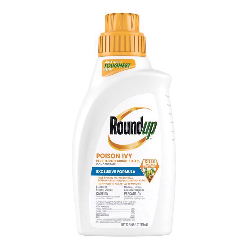 Roundup Poison Ivy Plus Tough Brush Killer₂ Concentrate, Visible Results in Hours, 32 fl. oz.
