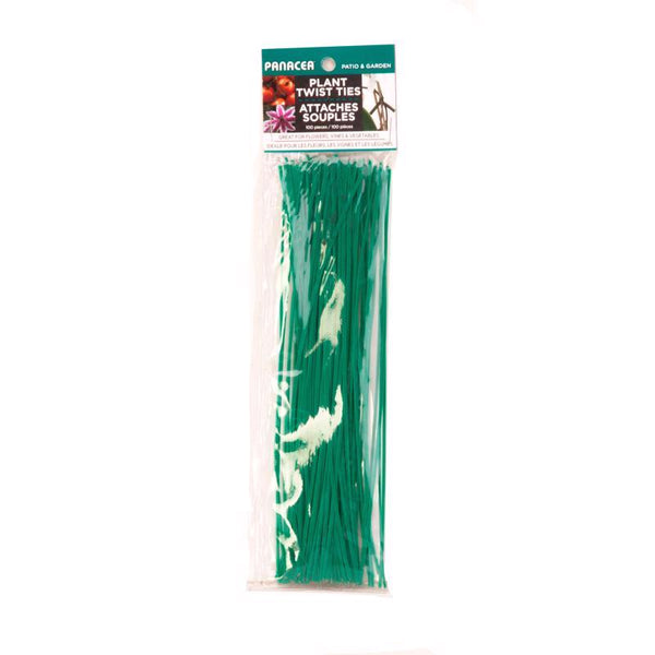 Panacea 8in Twist Tie - 100Pk Green Coated Wire 86844A
