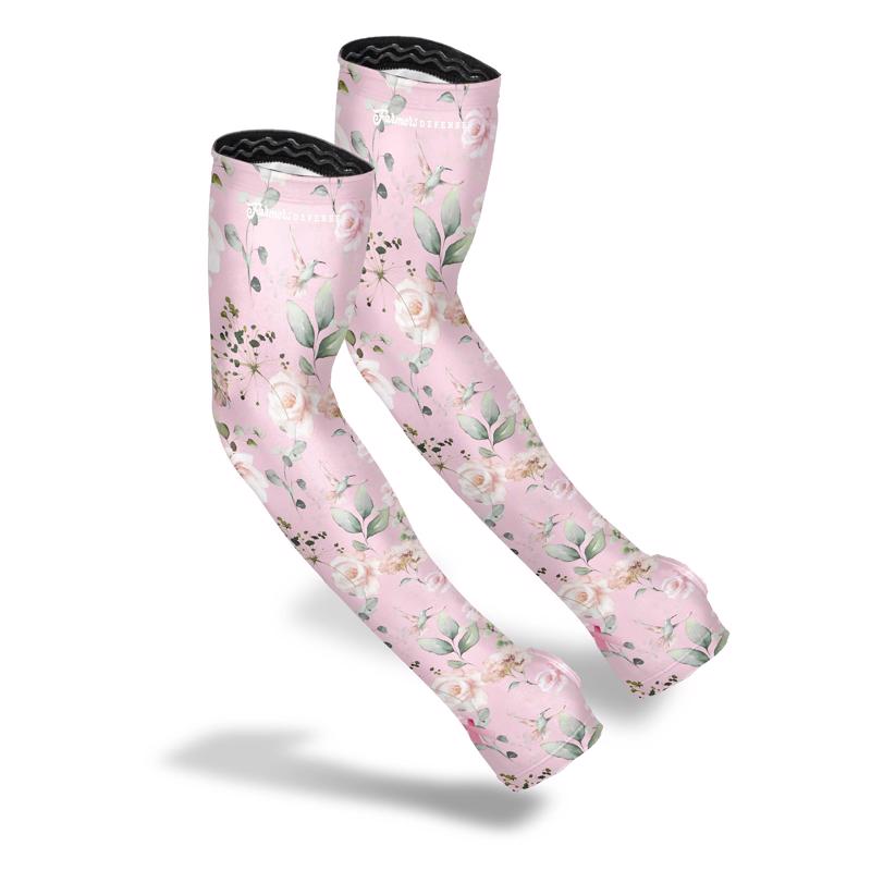 Miao Miao (Sleeve/Gaiter) Breast Cancer Awareness Sleeves, Carnation's Floral Style SLV-CARN-LXL, Pink, L/XL