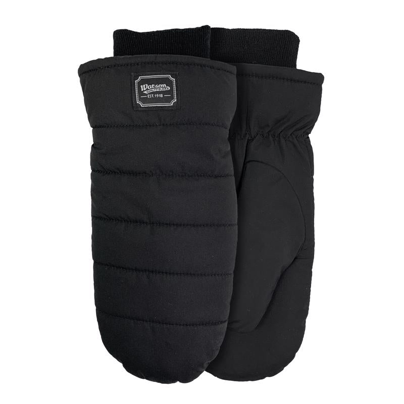 Watson Gloves Puffer Mitt Lightweight Winter Glove for Women with 3M Eco–Thinsulate EC200 Eco-Friendly Lining (Black, Small)