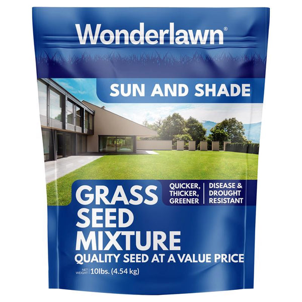 Barenbrug Wonderlawn Sun and Shade Grass Seed Mix for Lawn Care and Landscaping, 10 lbs. Bag 12141
