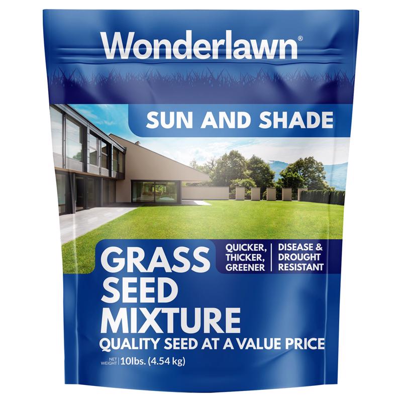 Barenbrug Wonderlawn Sun and Shade Grass Seed Mix for Lawn Care and Landscaping, 10 lbs. Bag