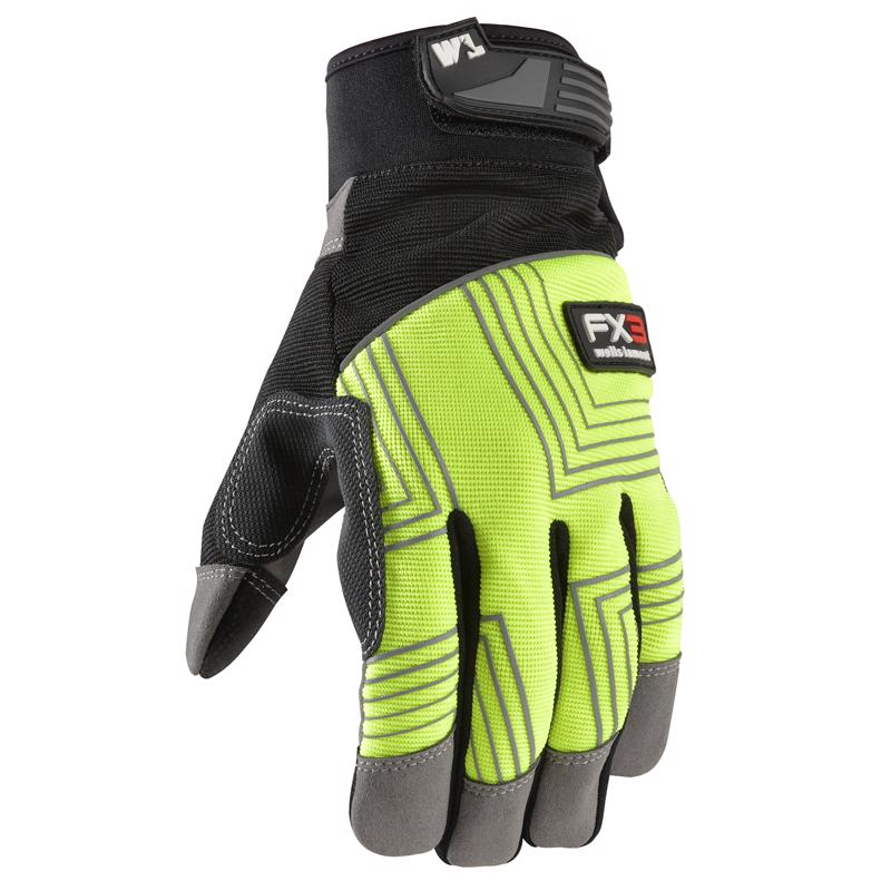 Wells Lamont Men's Work Gloves, FX3 Hi-Viz Extra Wear Grip, X-Large (7864XL)