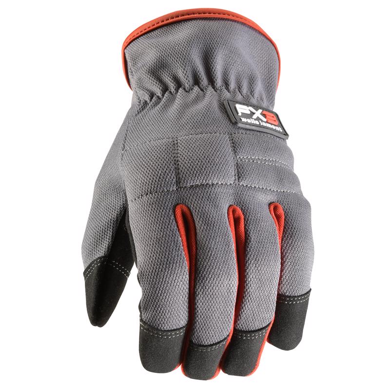 Wells Lamont Men's Work Gloves, Padded, Slip-On, Grey, Large (7862L)