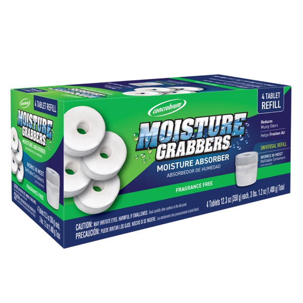 Concrobium 378489 Moisture Grabbers Moisture Absorber Refill Tablets, 4 Tablet Container