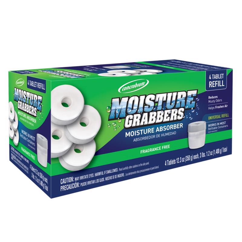 Concrobium 378489 Moisture Grabbers Moisture Absorber Refill Tablets, 4 Tablet Container