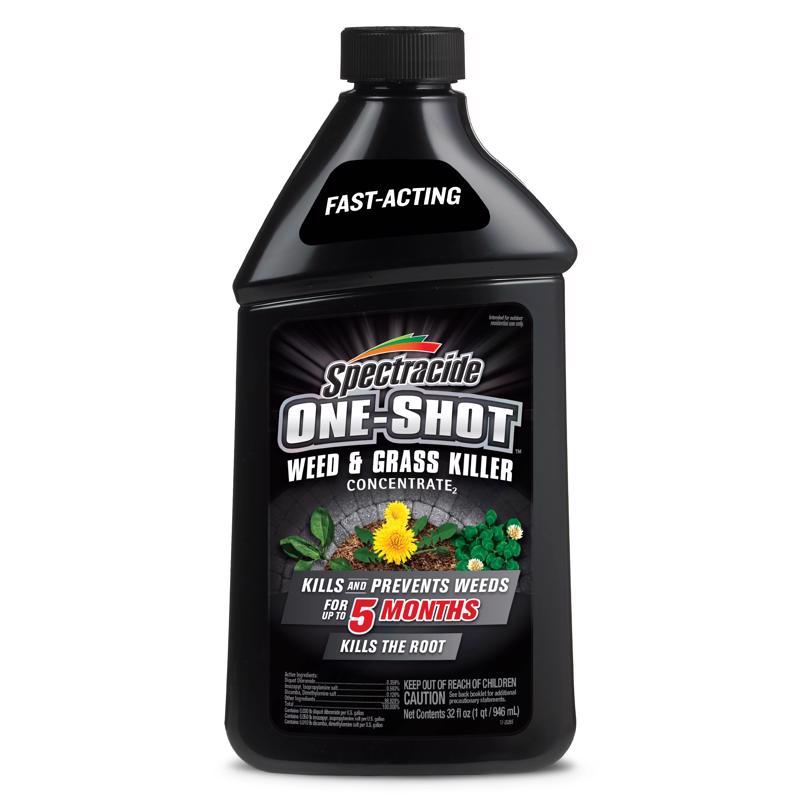 Spectracide One-Shot Weed & Grass Killer, 32 Ounce Concentrate, One Application Kills and Prevents Weeds for up to 5 Months