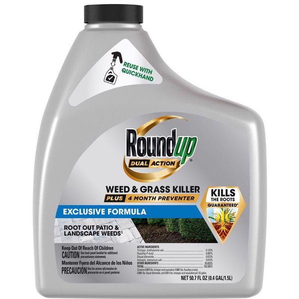 Roundup Dual Action Weed & Grass Killer Plus 4 Month Preventer Refill, 1.5L 5324801