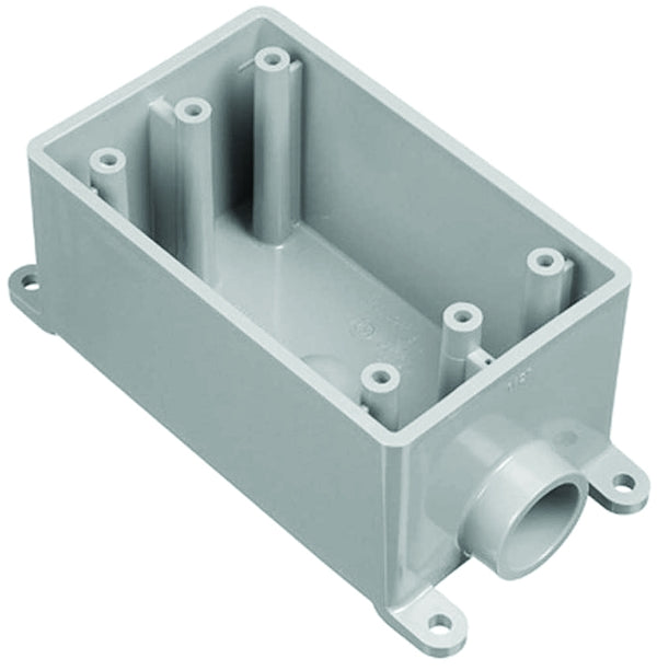 Thomas & Betts Carlon 4.54 in. Rectangle PVC 1 Gang Outlet Box Gray E980FFN-CTN