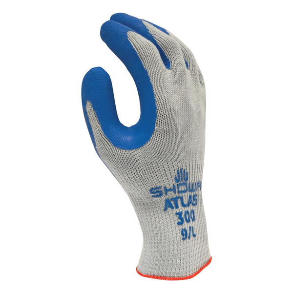 Showa Atlas 300M Atlas Fit 300 Work Gloves, Medium, White/Blue 300M-08.RT