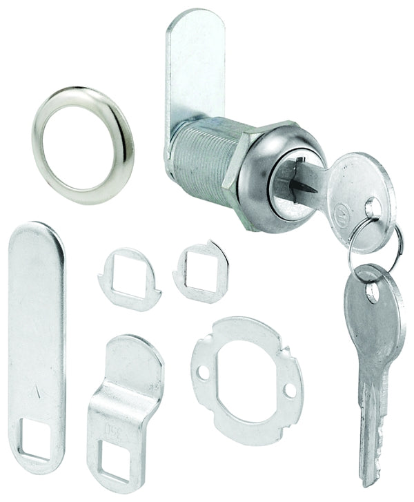 Defender Security U 9945 Cabinet Lock Secure Important Files and Drawers, 1 1/8", Diecast Stainless Steel, Fits on 13/16" Max Panel Thickness, Pack of 1