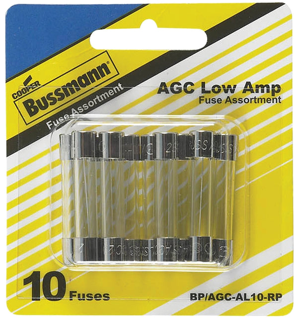 Cooper Bussmann BP/AGC-AL10-RP Series 10PC Low Amp Fuse
