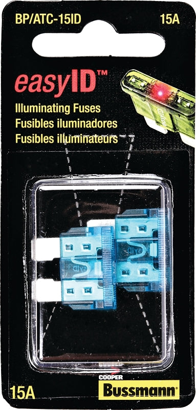 Bussmann BP/ATC-15ID easyID Illuminating Blade Fuse, (Pack of 2)