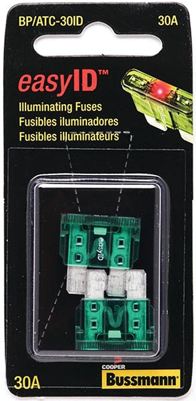 Bussmann BP/ATC-30ID easyID Illuminating Blade Fuse, (Pack of 2)