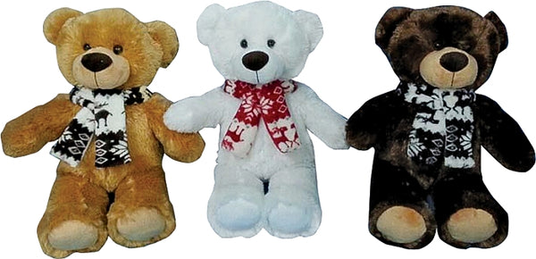 Holiday Basix 28307/28101 Christmas Bear, 18" H, Assorted Colors (Pack of 12)