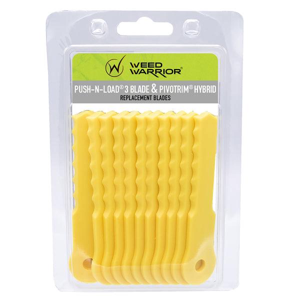 Weed Warrior Push-N-Load Nylon Replacement Blades for Push-N-Load Trimmer Head, 12 Count 70289