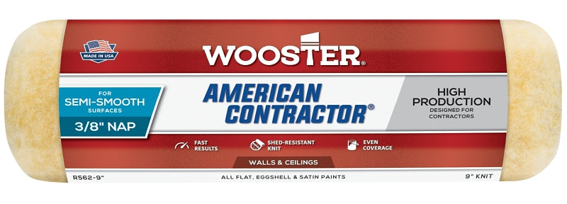 Wooster Brush R362-9 American Contractor Roller Cover, 3/8-Inch Nap, 9-Inch