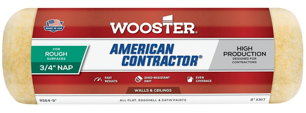 Wooster Brush R364-9 9-Inch American Contractor Roller with 3/4-Inch Nap, Side Stack R564-9