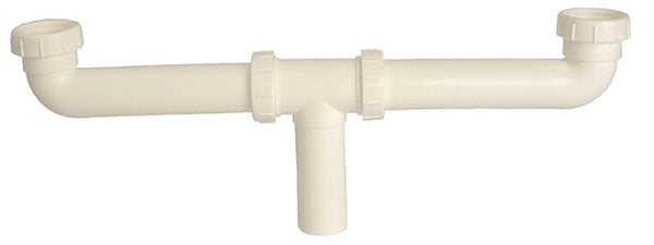 Danco 50974 Center Outlet Waste Drain Pipe, 1-1/2 in, Plastic, White
