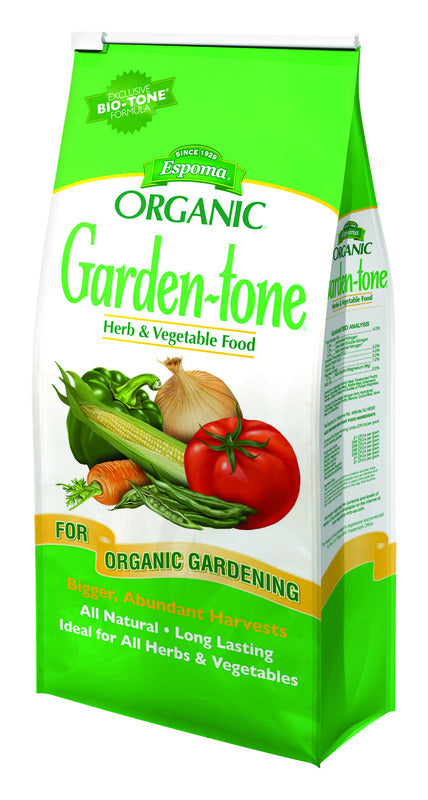 Espoma Organic Garden-Tone 3-4-4 Organic Fertilizer for Cool & Warm Season Vegetables and Herbs. Grow an Abundant Harvest of Nutritious and Flavorful Vegetables - 4 lb. Bag. GT4