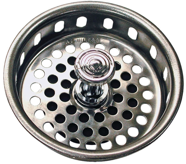 Danco 51275 Universal Basket Strainer, Chrome Plated, 3-1/4"