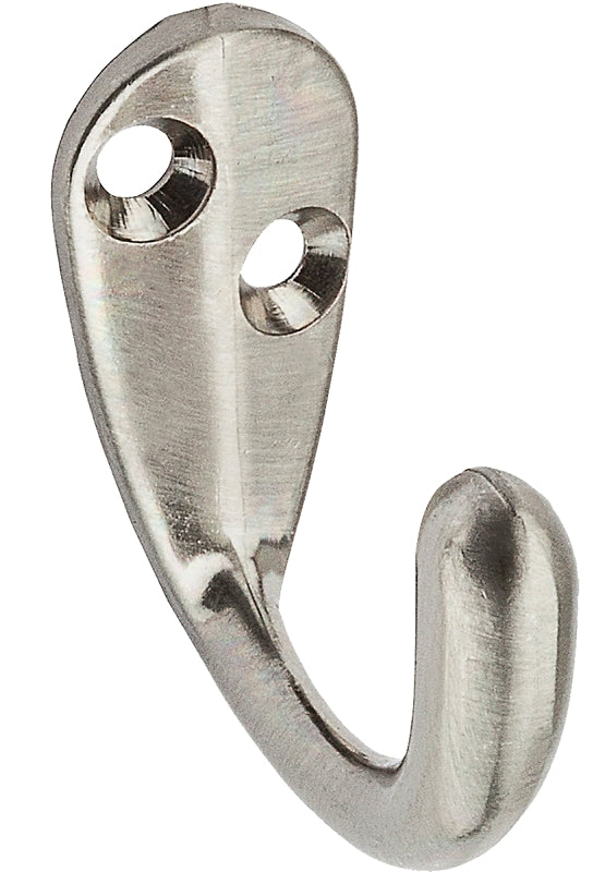 National Hardware N325-506 V162 Clothes Hooks in Satin Nickel, 2 pack