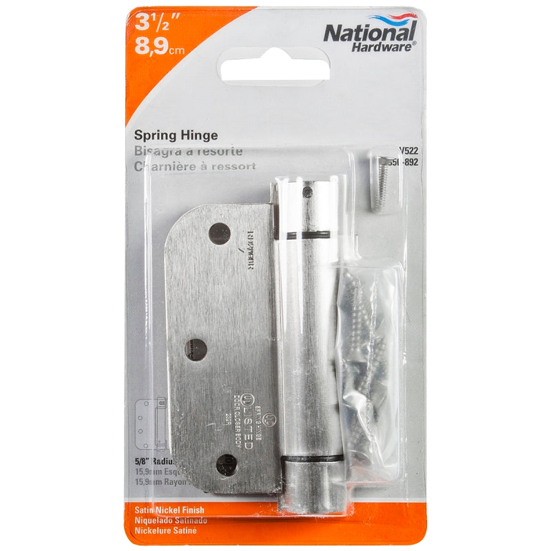 NATIONAL MFG/SPECTRUM BRANDS HHI N350-892 Spring Door Hinge, 3.5-Inch, Satin Nickel
