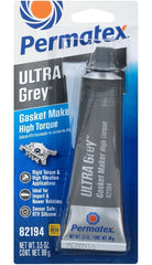 Permatex 82194 Ultra Grey Rigid High-Torque RTV Silicone Gasket Maker, Sensor Safe And Non-Corrosive, For High Torque And Vibration Resistant Applications, 3 oz