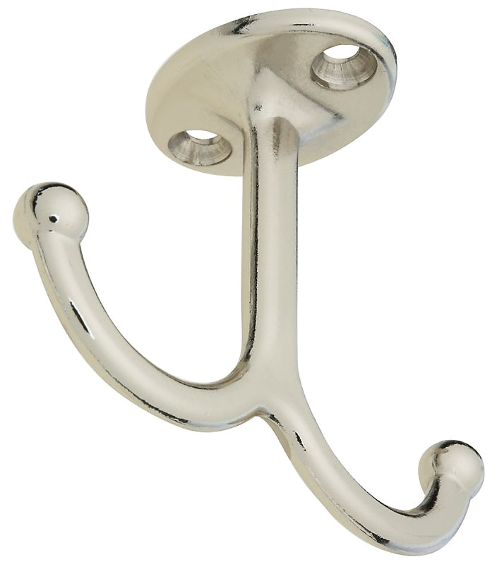 National Hardware N245-837 V165 Undershelf Coat Hooks in Nickel, 2 pack