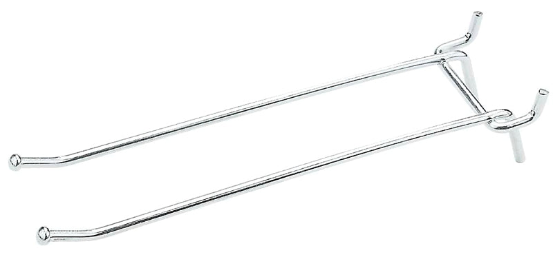 Pegboard Double Angle Hook, Galvanized Steel, 6-In., 2-Pk.