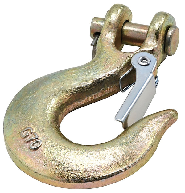 Manufacturers Direct National Hardware N830-319 N830319 HK CLVS/LTCH CRMT 5/16 Clevis Hook with Latch, Yellow Chromate