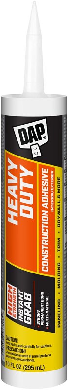 DAP 9Oz 27509 10 Oz DynaGrip Heavy Duty Exterior & Interior Construction Adhesive, 9 oz, Off- White